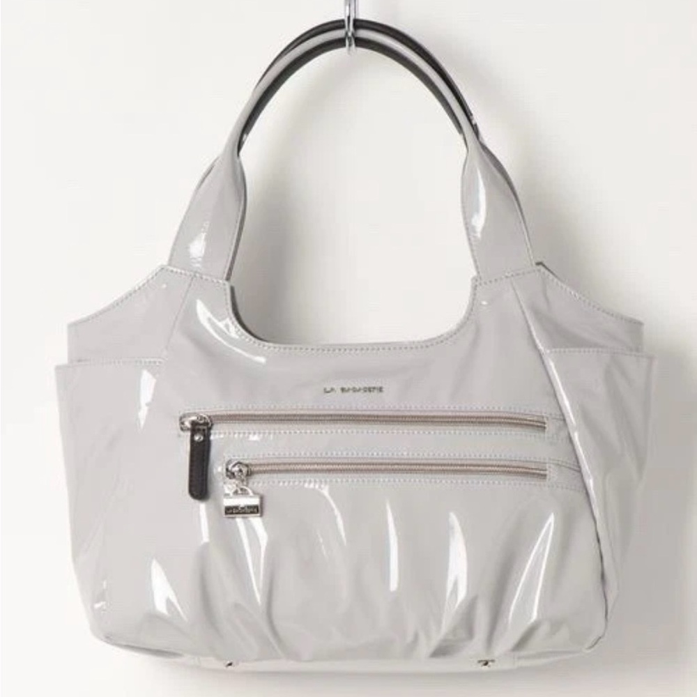La Bagagerie Shiny Gray Women's Shoulder Bag